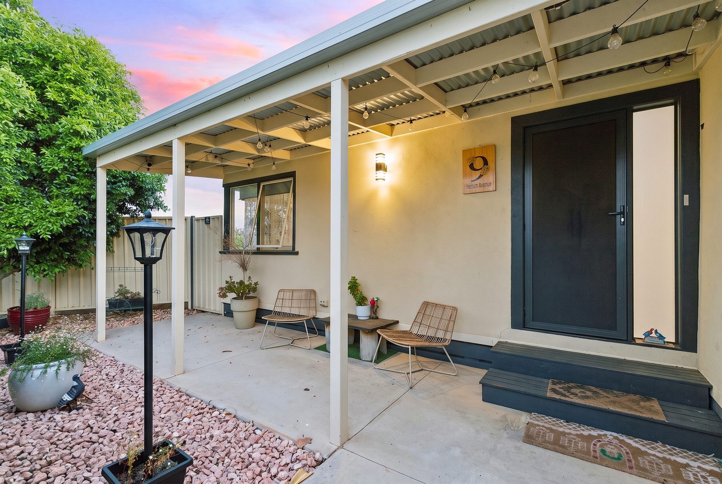 The covered front porch