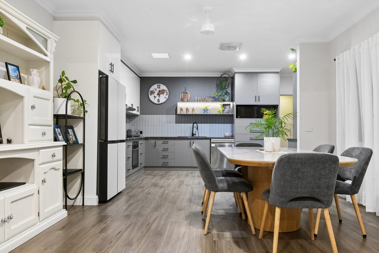 The open-plan dining area