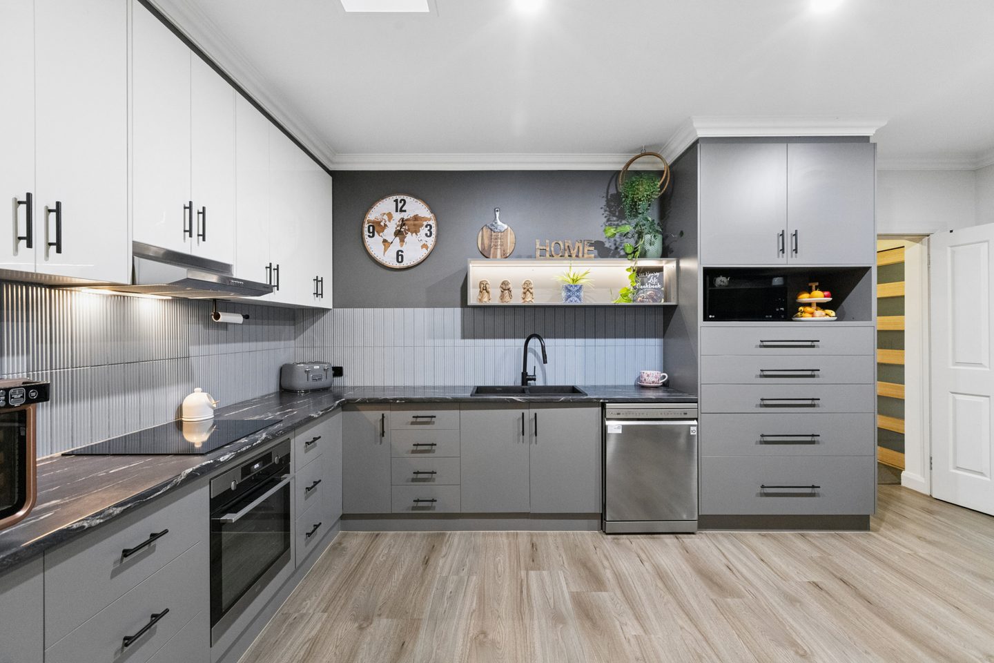 The renovated kitchen