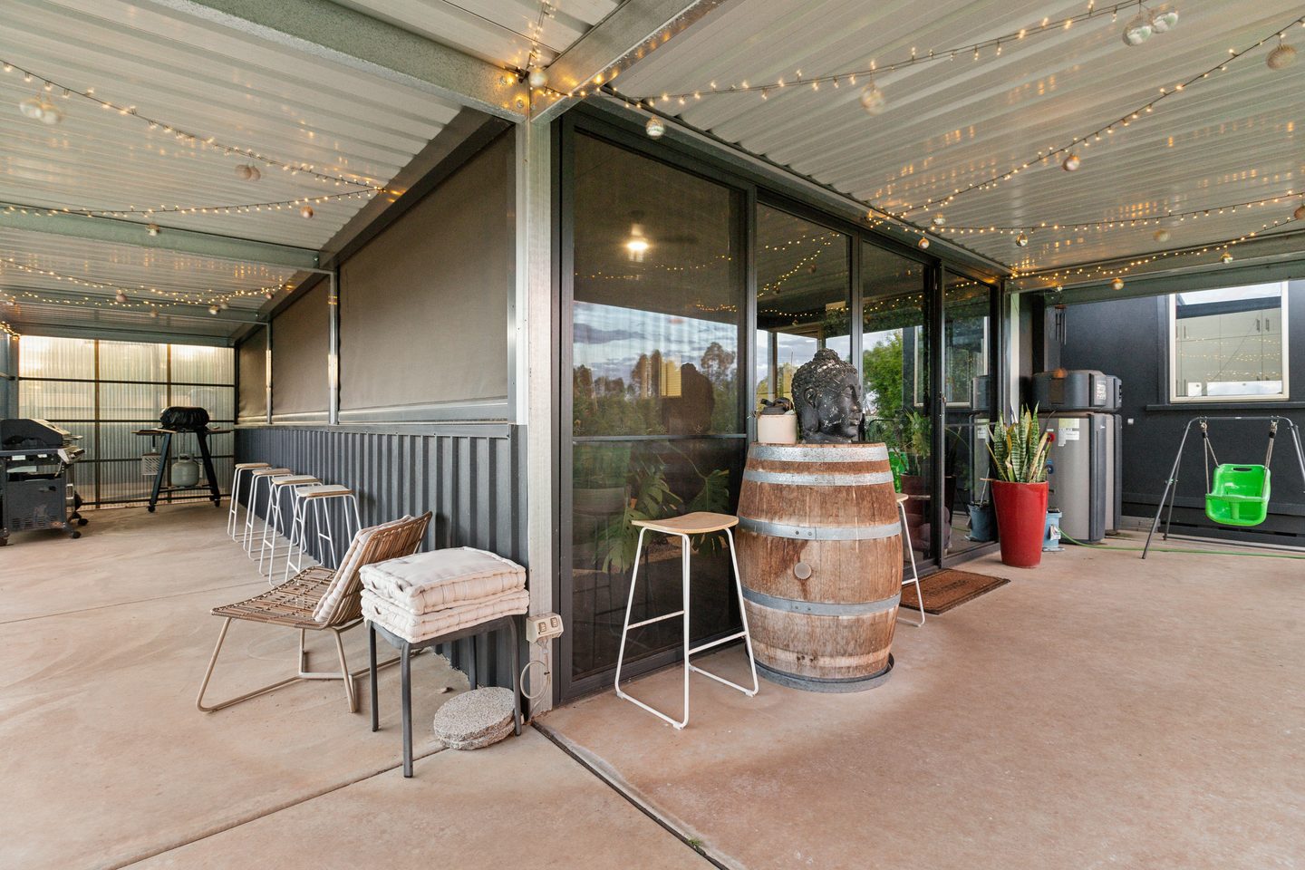 Covered patio beside the rumpus room