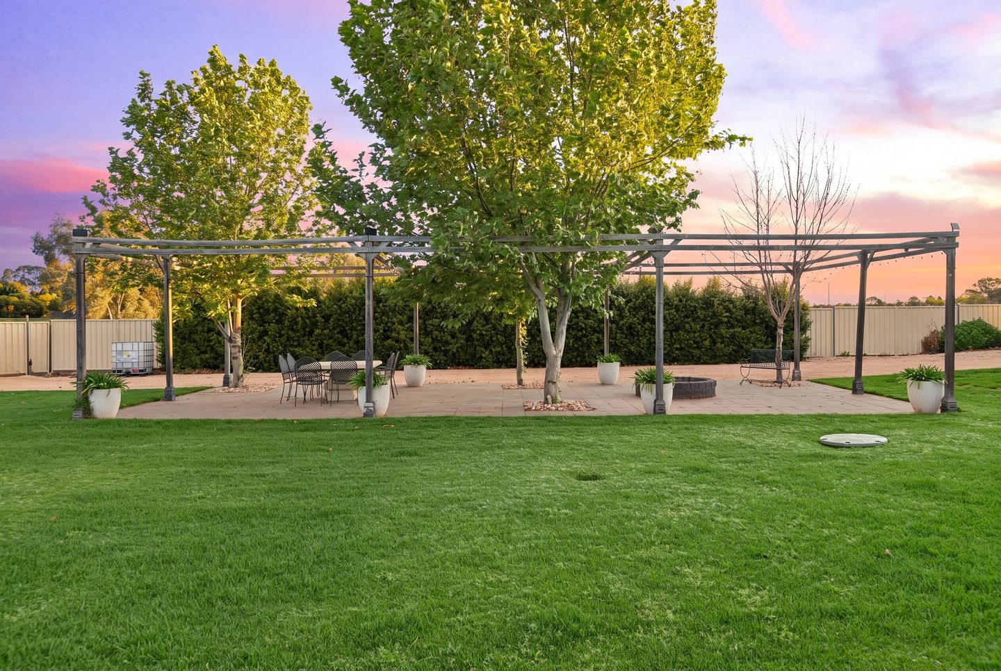 Garden terrace seen from the lawn