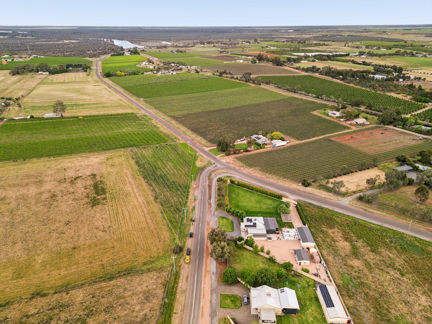 Aerial view of the surrounding landscape